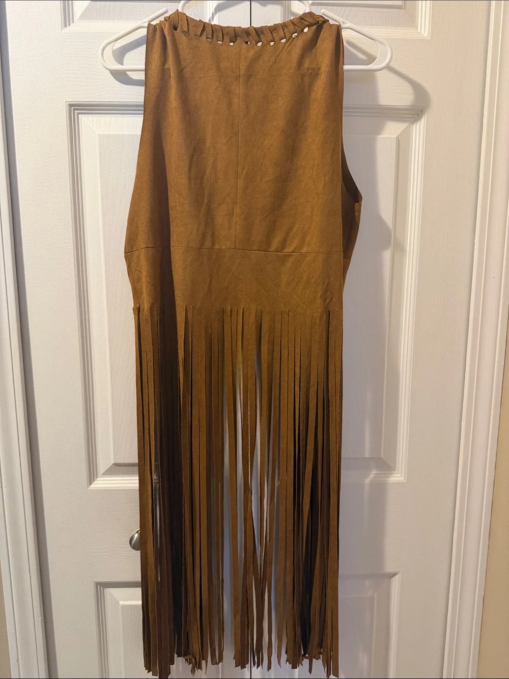 Fringe Brown Faux Suede Vest Size S